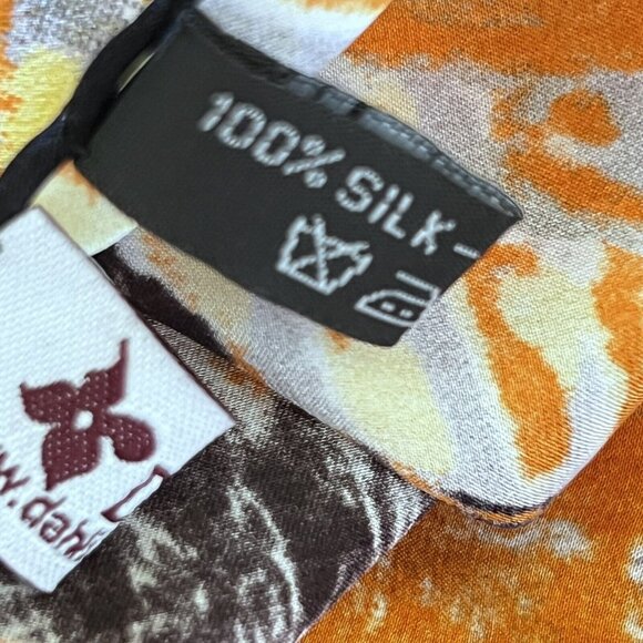 Dahlia Jewels 100% Silk Scarf Oblong 60" long Repo Van Gogh Night Cafe Art Scene - Picture 8 of 11